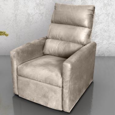Imagem de Poltrona Reclinável Do Papai Taty Suede Bege CasaH