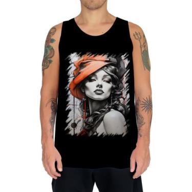 Imagem de Camiseta Regata Pintura a Carvão Mulher Arte Esfumaçada 4 - Kasubeck S