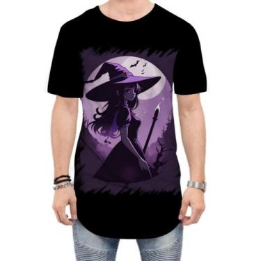 Imagem de Camiseta Longline Bruxa Halloween Púrpura Festa 3 - Kasubeck Store®, P