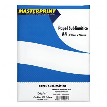 Imagem de Papel Sublimático 100g A4 Masterprint Fosco Branco 100 Fls