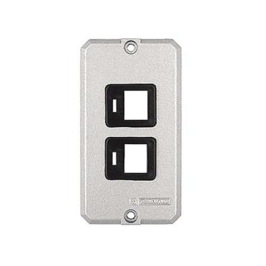Imagem de Tampa 2 Postos RJ45 Alumínio 1-2 e 3-4'' Linha Condulete para Organização da Fiação Res...