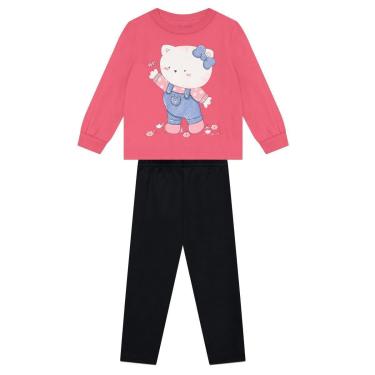 Imagem de Conjunto infantil menina de gatinho com glitter Brandili-Feminino