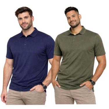 Imagem de Kit 2 Camisas Polo  Poliamida Premium-Masculino