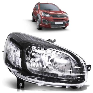 Imagem de Farol Dianteiro Uno Evo 2015 A 2017 Máscara Negra - Automotive Imports