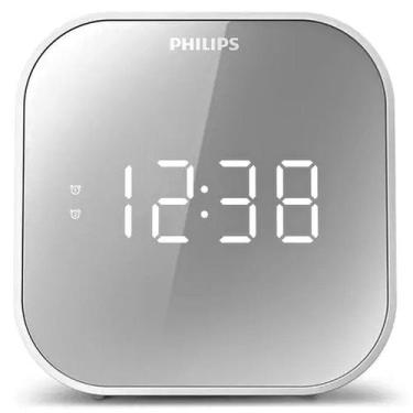 Imagem de Relógio Mesa Alarme Duplo Espelhado Philips Rádio AM/FM