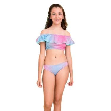 Imagem de Biquíni Infantil Proteção UPF50+ Babado Shine Cotton Candy - Verão 202