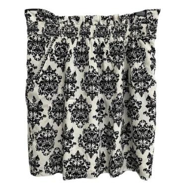Imagem de Saia Estampada Arabesco Preto e Branca da Talita Kume - Tam 38