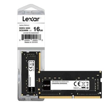 Imagem de Memória Para Notebook Lexar 16GB 1x16GB DDR4 3200MHz CL22 Preto