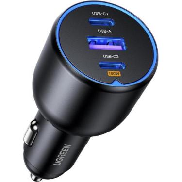 Imagem de UGREEN Carregador Veicular de carro 130W isqueiro 3 portas Suporta PD 