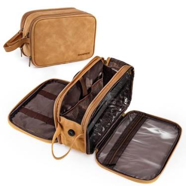 Imagem de Bolsa de higiene pessoal BAGSPRITE para homens e mulheres Travel Brown