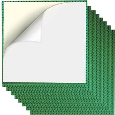 Imagem de Baseplates JNZong, 8 unidades, adesivas, 25 cm x 25 cm, verdes