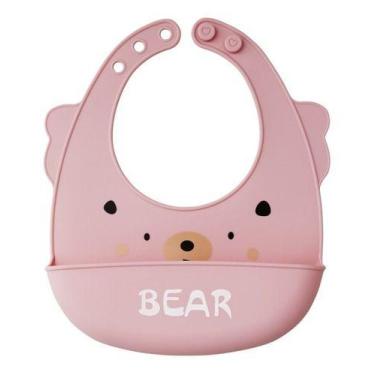 Imagem de Babador De Silicone Neopan 7702, Rosa/Ursa