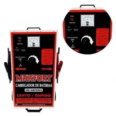 Imagem de Carregador de baterias 100a com auxiliar de partida 12v bivolt 110/220