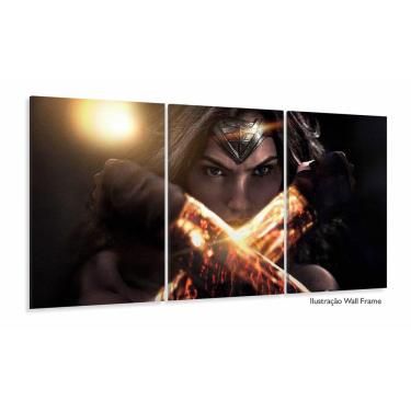 Imagem de Quadro Decorativo mulher-maravilha 120x60 em tecido