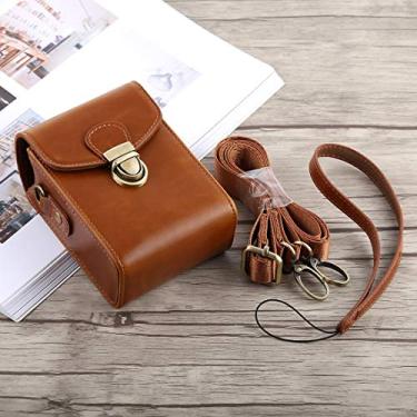 Imagem de HONGYAN capa da câmera Câmara de corpo inteiro Fivela de fivela PU PU Caixa de couro Saco com alça de mão e alça de pescoço para Canon G7X II / G9X Mark II, Sony RX100 / M2 acessórios para câmera