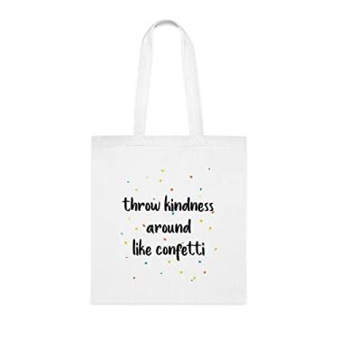 Imagem de Sacola de confete, presente divertido, bolsa de ombro, sacos reutilizáveis, cesta de Natal de aniversário, ideia de presente, Branco