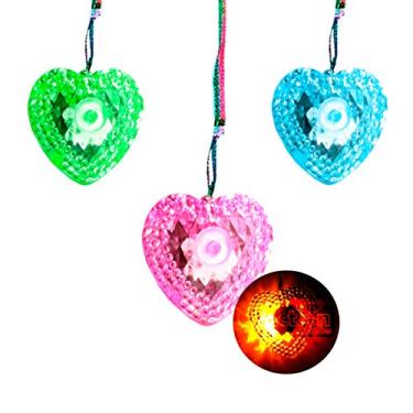 Imagem de Colar De Led Pisca Coração Para Festas - Kit 10 Unidades