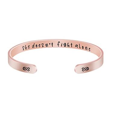 Imagem de Joycuff Pulseira Motivacional para Mulheres Bracelete de Aço Inoxidável Aberto Gravada Inspiradora