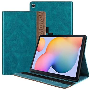 Imagem de Capa protetora para tablet Compatível com Samsung Galaxy Tab S6 Lite 10,4 polegadas 2022/2020 Modelo (SM-P610/P613/P615/P619) Estojo de couro PU Estojo de proteção Alça de fixação ajustável Ranhura pa