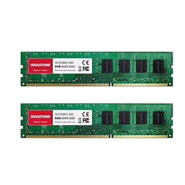 Imagem de 【RAM DDR3】 Kit GIGASTONE 16GB (2x8GB) DDR3/DDR3L 1600MHz (1333MHz) PC3-12800 (PC3-10600) CL11 1,35V/1,5V 2Rx8 UDIMM 240 pinos, sem buffer, sem ECC, de alto desempenho Atualizar
