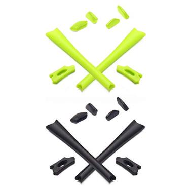 Imagem de Kits de substituição de fones de ouvido da Mryok para óculos de sol Oakley Flak Jacket XLJ, Green & Black, One Size