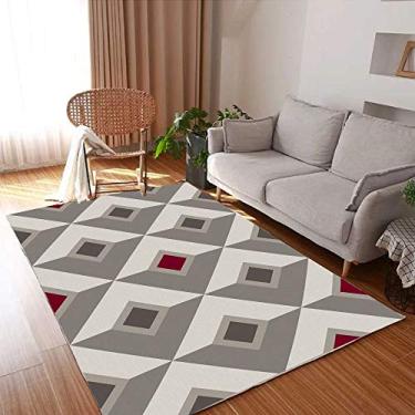 Imagem de Tapete para Sala 140 x 200cm Antiderrapante Sem Pelo Geometrico Shapes Casa Dona