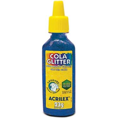 Imagem de Cola com Glitter, Acrilex 029000204, Azul, 23 g, Pacote de 12