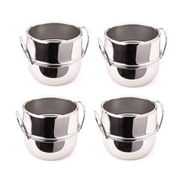 Imagem de Kit 4 Baldes Para Gelo Sem Pinça 1,5L Alças Niqueladas Forma