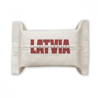 Imagem de Bolsa de linho de algodão com nome da bandeira da Letônia