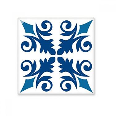 Imagem de Marrocos Decorativa Flor Azul Padrão Azulejo de Cerâmica Brilhante Decalque Pedra Adorna de Tijolos Vitrificados