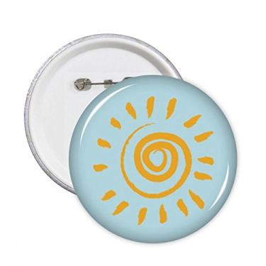 Imagem de Sun Sunshine Pintura à mão amarela Broches redondos Decoração de roupas 5 peças Presente