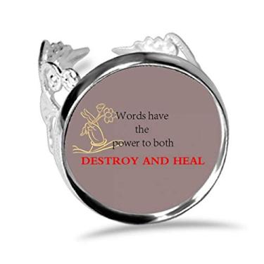 Imagem de DIYthinker Anel de noivado com citação de Buda Words Have Power to Heal