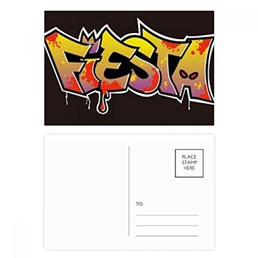 Imagem de Graffiti Street Fiesta conjunto de cartões postais decorados à mão, cartão de agradecimento por correio de aniversário
