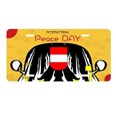 Imagem de DIYthinker Placa de carro com emblema nacional da Áustria para decoração de carro Dia da Paz