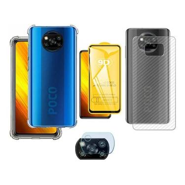 Imagem de Capa Capinha Xiaomi Poco X3 + Pelicula Vidro 3d + Pl Traseira + Camera - (C7COMPANY)