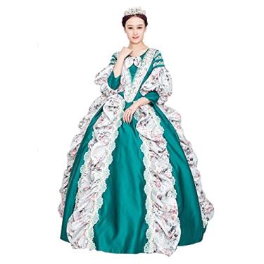 Imagem de CountryWomen Vestido feminino de baile de máscaras Marie Antoinette Maxi fantasia vestido de baile, Reto24, X-Large