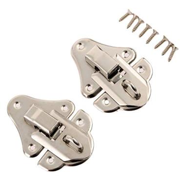 Imagem de 2 pcs Antique Caixa de Prata Latches Decorativo Hasp Toggle Toggle para Jóias Caixa De Madeira Mala W/Parafuso Móveis Hardware 48 * 35mm YYDFPIIA (Color : B)