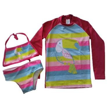 Imagem de Kit Biquini + Blusa de Proteção Personagens