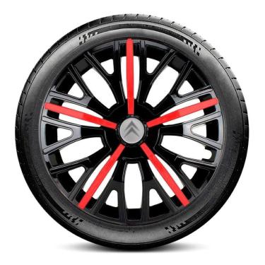 Imagem de Calota 4510 Citroen Aro 14 Preta Vermel Triton Escolha carro