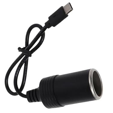 Imagem de MOOKEENONE Conversor de cabo USB tipo C para isqueiro de carro de 15V 3A, funciona com um carregador USB PD de 45 W para câmera de painel, GPS, tiras de luz LED de carro