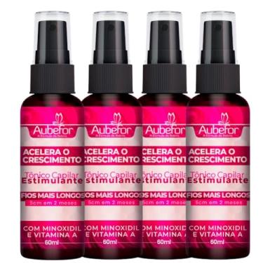 Imagem de 4 Tônico Capilar para Crescimento Combate a Queda e Saúde do Couro Cabeludo Aubefor