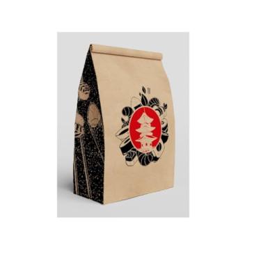 Imagem de 100 Sacos De Papel Kraft Grande para Delivery Ifood Sushi Temaki Comida Oriental - Embalagem kraft para delivery Grande 24x15,5x31cm