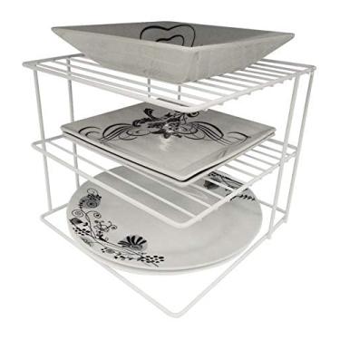 Imagem de Organizador De Pratos Armário Cozinha Aramado Aço Reforçado