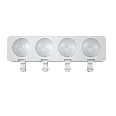 Imagem de Moldes de picolé em forma de semicírculo de 4 cavidades, reutilizáveis, fáceis de liberar, moldes de picolé, moldes caseiros de sorvete, para dia dos namorados, festa de casamento, picolé