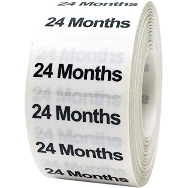 Imagem de 24 meses de etiquetas de roupas para bebês e crianças pequenas, tamanho de fita adesiva para vestuário de varejo, 3,2 x 12,7 cm, 125 adesivos