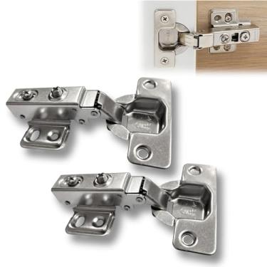 Imagem de 2x Dobradiça Baixa 35mm Reta Porta de Armário Cozinha Guarda Roupa Móveis de Madeira Caneco de 32mm Dobradisa Dobradica 35mm