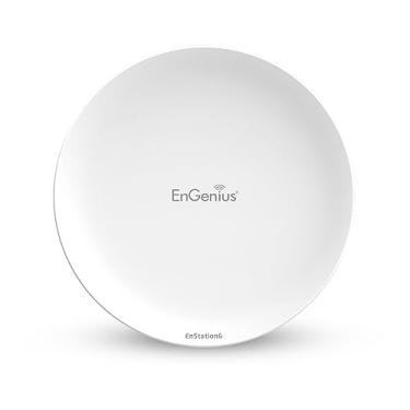 Imagem de EnGenius EnStation6 Outdoor Wi-Fi 6 Wireless Bridge, 5GHz, 1200 Mbps, 2x2 MIMO, antena 19 dBi, 26 dBm, IP55, longo alcance ponto a ponto até 18 km, porta Gigabit, à prova de intempéries