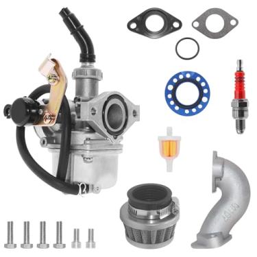 Imagem de Kit de carburador PZ19 19 mm 110cc ATV para 125 110 90 70 50 ATV Dirt Bike Baja Kazuma Go Kart Upgrade Rebuild com tubo de admissão coletor adaptador peças