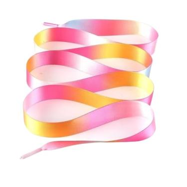 Imagem de Silk Satin Ribbon Shoelaces Width Flat Shoelace Boots Sneakers Colourful Laces For Shoes Accesories (Color : Color 1, Size : 100cm)