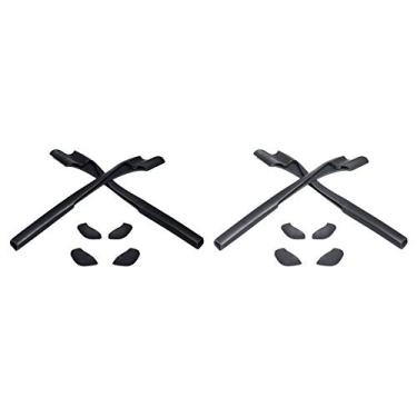 Imagem de Eye Opening Stuff Kits de borracha de substituição compatíveis com óculos de sol Oakley Half Jacket 2.0 OO9144/2.0 XL – Preto e cinza
